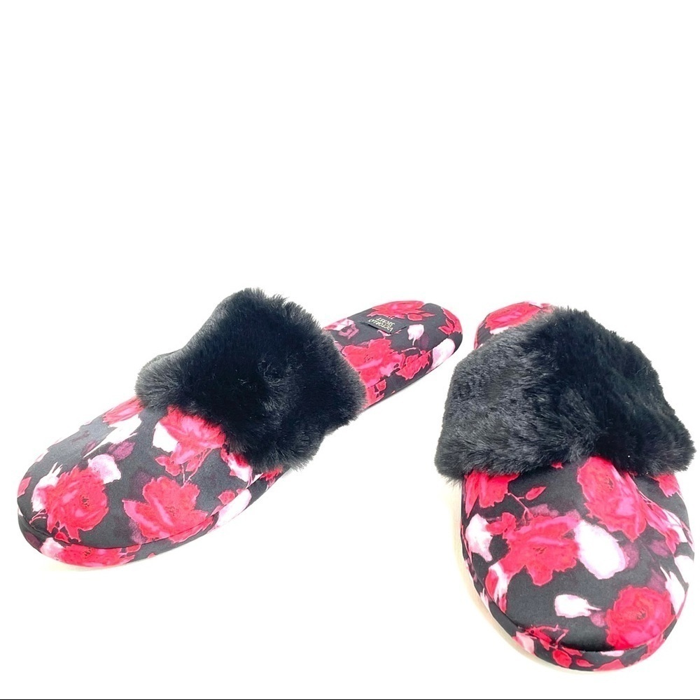 Victoria's Secret Rose Faux Fur House Slippers M - Picture 3 of 9